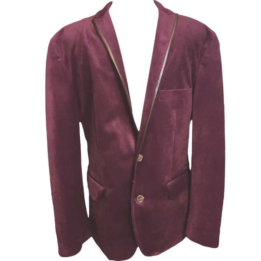 INC International Concepts Purple Cotton Velvet Sportscoat
